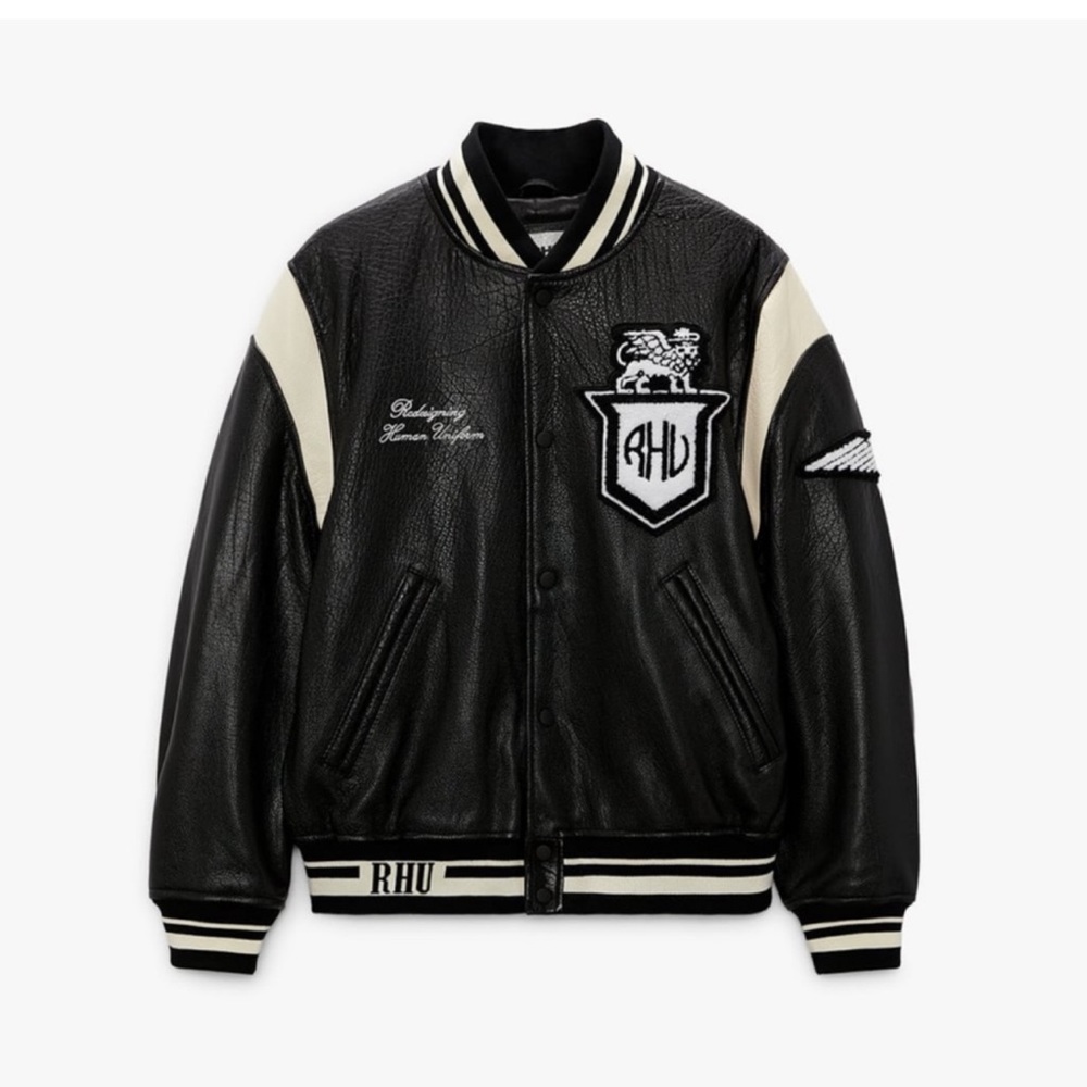 ZARA X RHUIGI LEATHER BOMBER JACKET - Picture 4 of 8